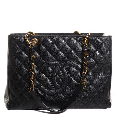 CHANEL Caviar Quilted Grand Shopping Tote GST Black